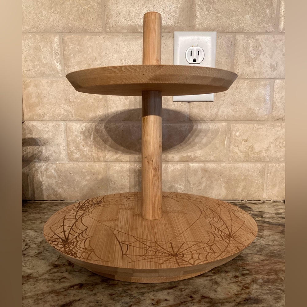 2 TIER LAZY SUSAN- SPIDER WEBS-HALLOWEEN